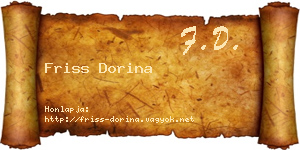 Friss Dorina névjegykártya